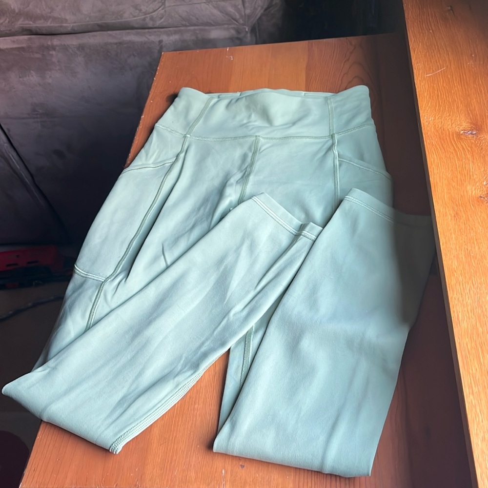 Sage Green High-Waisted Lululemon Align Leggings